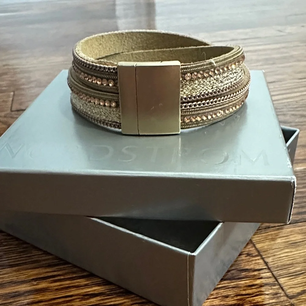 Gold-Tone Multi-Row Magnetic Cuff Bracelet